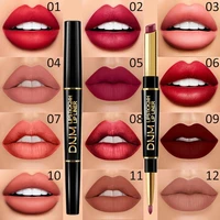 12 color 2 in 1 non stick cup lipstick lip liner long lasting waterproof matte lipstick sexy nude non stick cup lip makeup
