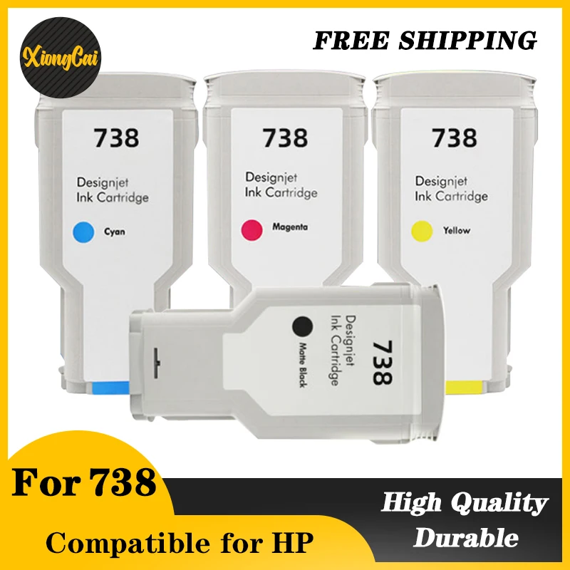 738 Совместимый картридж для чернил HP738 Ink 676M6A 676M7A 676M8A 498N8A Premium Color Inkjet HP DesignJet T950 T850