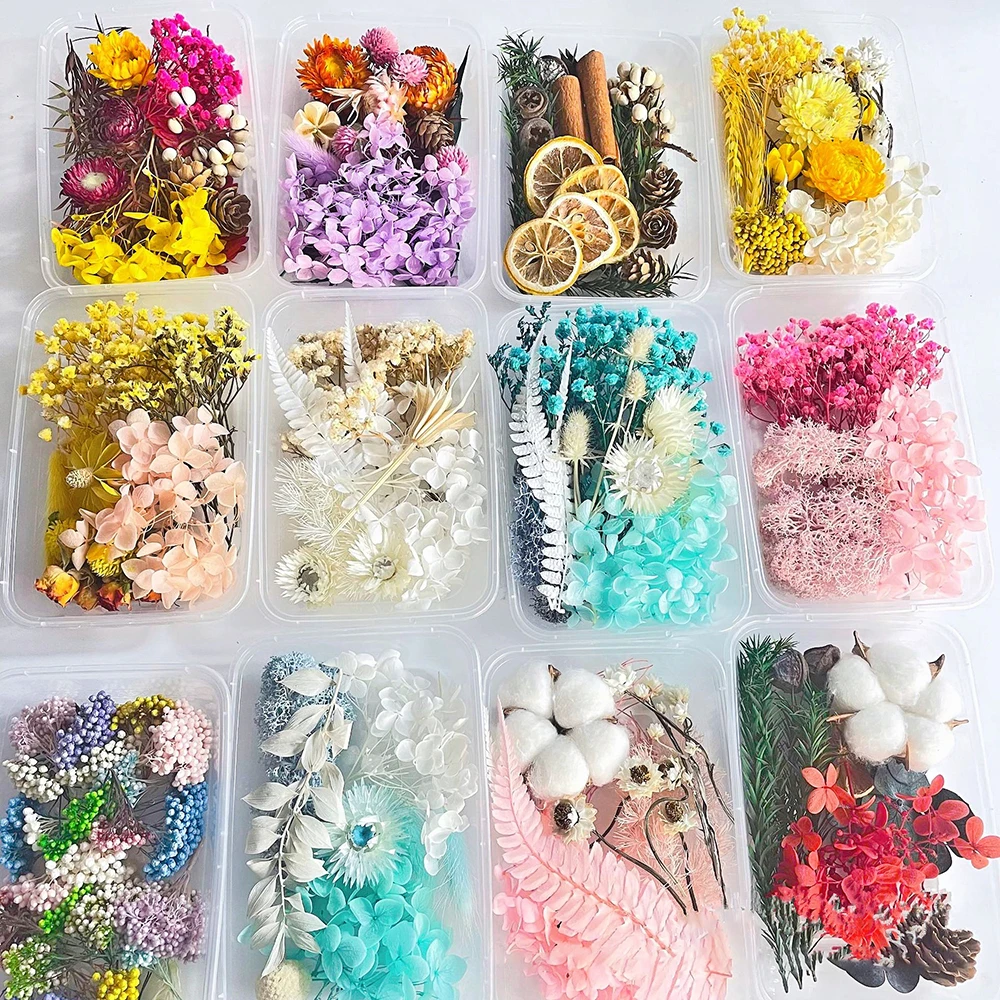 

1 Box Colorful Natural Aromatherapy Candle Slices Dried Flowers Making Epoxy Resin Mold Jewelry Accessories Party Wedding Decor