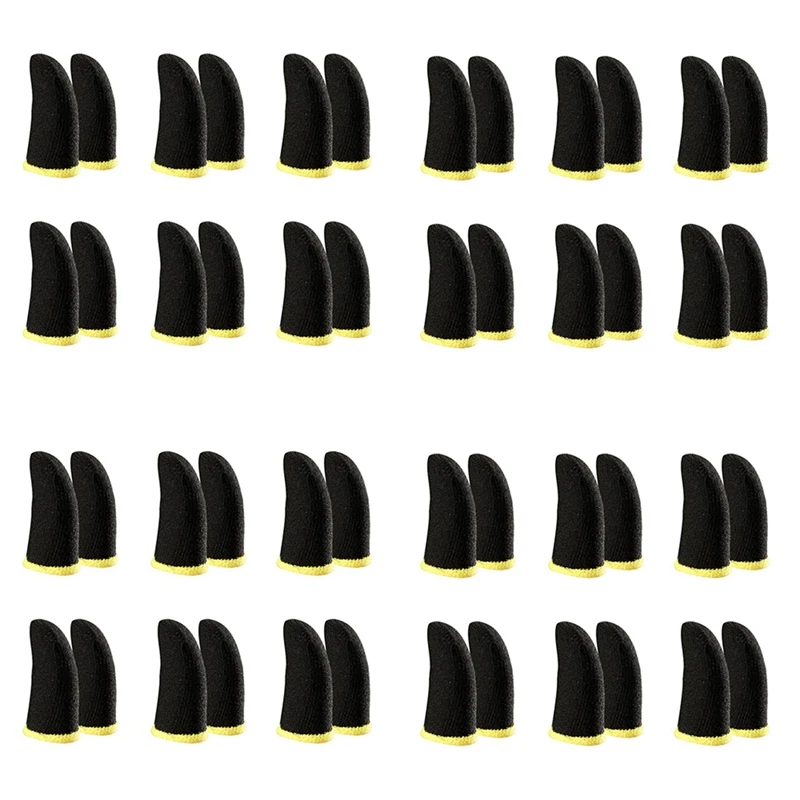 

Топ продаж, 18-контактные перчатки из углеродного волокна для мобильных игр PUBG, перчатки для контактных экранов, черные и желтые (48 шт.)