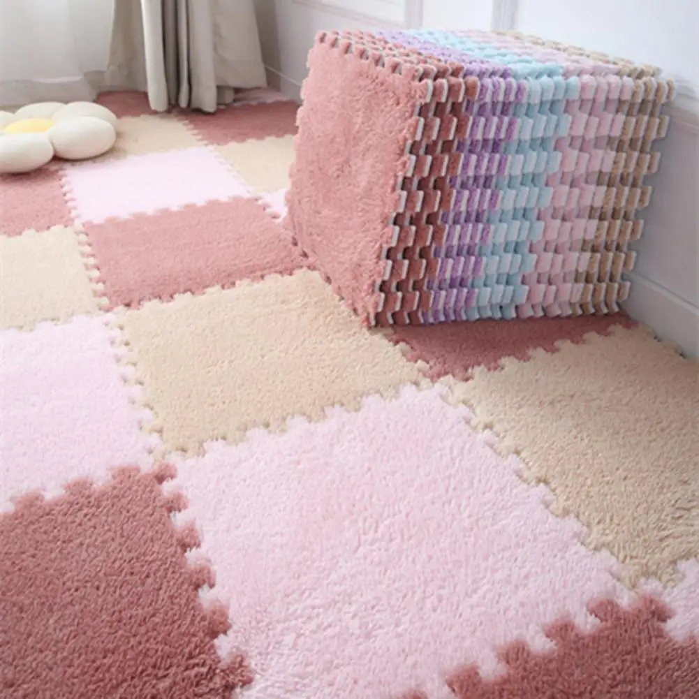 

2Pcs Area Rugs Convenient Pavement Non-fading Dense Fluff No Pilling Sound Insulation EVA Foam Mat Carpet Mattress Home Decor