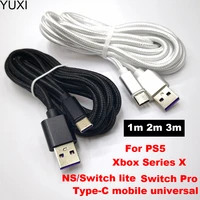 yuxi for ps5 handle charging data cable for nsswitch lite host charging cable type c general nylon cable for mobile phones