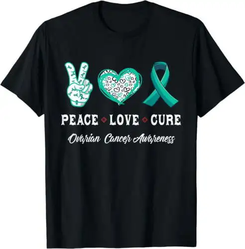 Мужская и женская футболка Peace Love cure от рака яичников