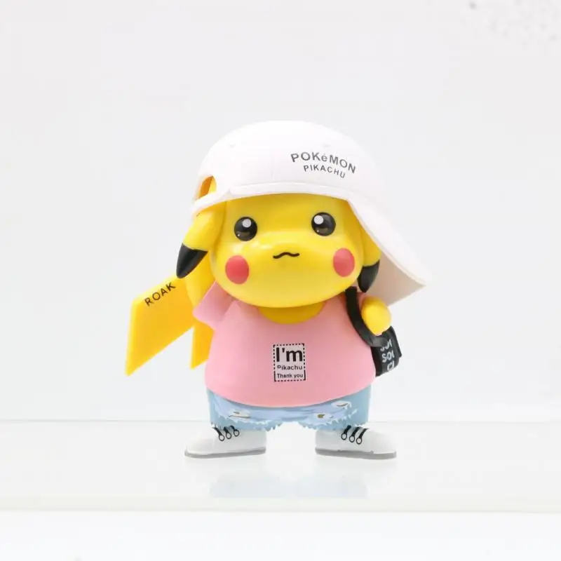 

Kawaii Anime Pokemon Pikachu Psyduck Squirtle Hand Model Collection Toys Office and Car Ornament Doll Christmas Present
