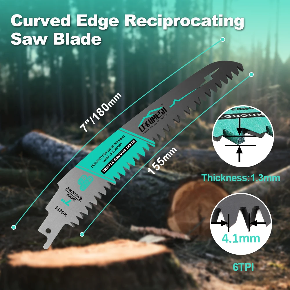 LEKOMESH изогнутые сабельные пилы 6TPI зубья 4 шт. набор фрез для обрезки древесины диаметром 180-380 мм дровая деревянная пила для резки древесины