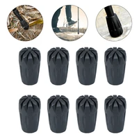 8pcs trekking pole tips black steel hiking pole tips universal walking replacement pole tip protectors cover