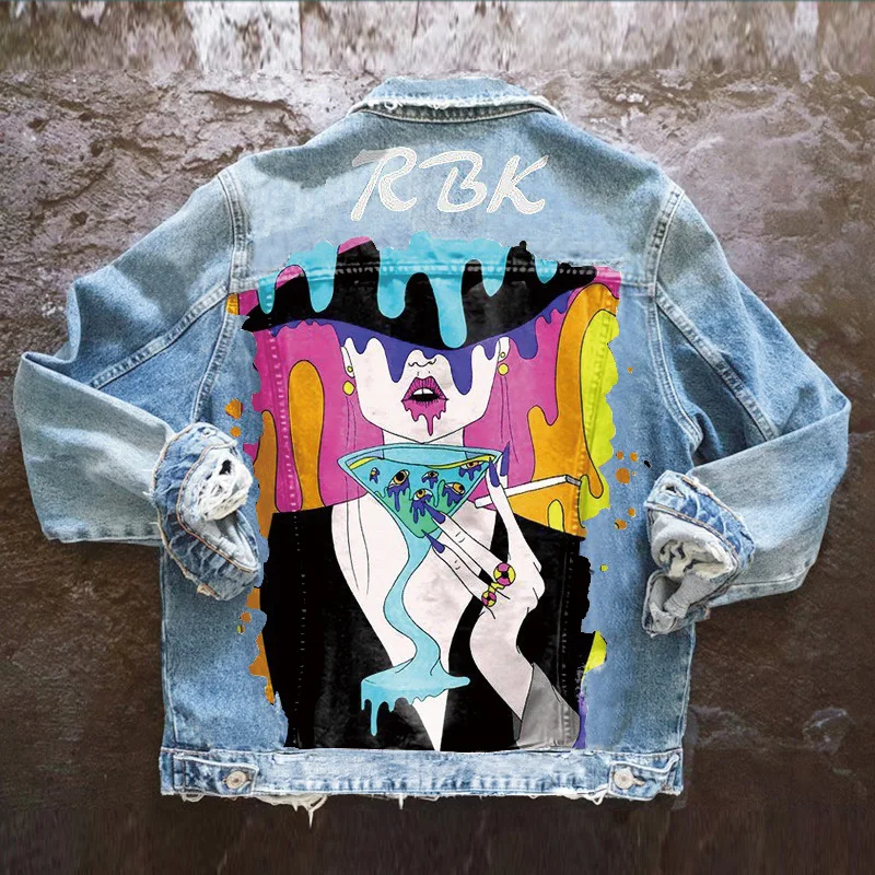 Новая джинсовая куртка Jacketnew стильная Женская весенне-осенняя уличная