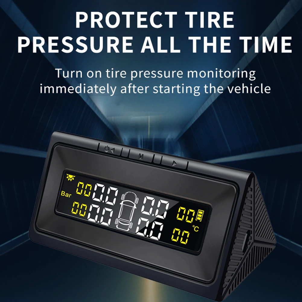 

3.7V Car Tire Pressure Monitoring System LCD Digital Display TPMS Car Tire Pressure Monitor Temperature Warning Auto Accessories