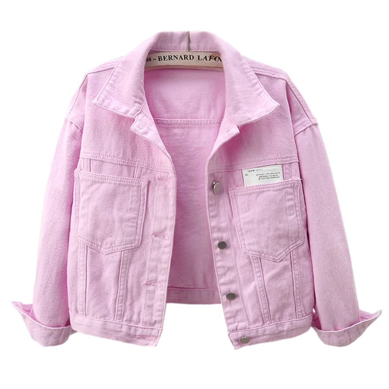 

Spring Autumn Fashion Purple Denim Jacket Women Cowboy Outerwear Loose Short Patch Design Big Pocket Jeans Jacket Coat Female