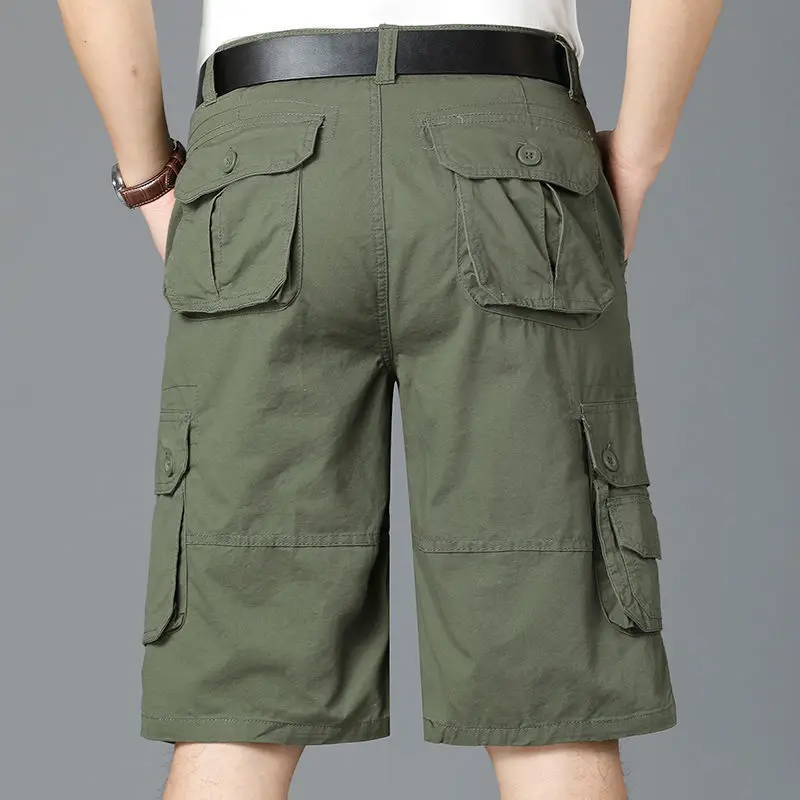 

Men 2022 Summer New Solid Color Shorts Cargo Mountain Short Pants Male Casual Shorts Men Multi-Pocket Workout Sweatpants G47