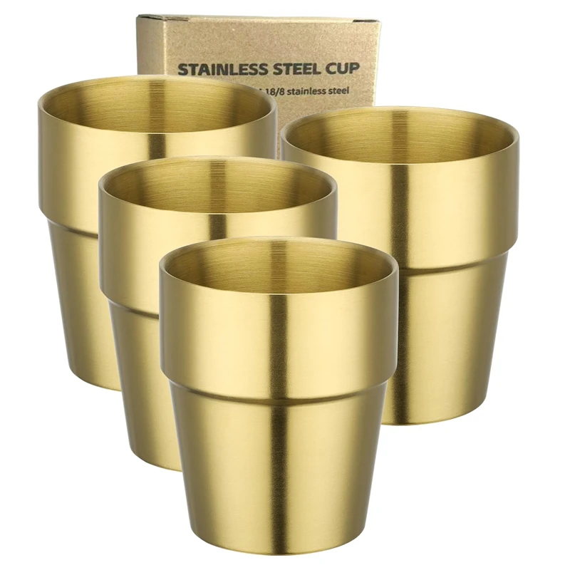 

Золотые стаканы из нержавеющей стали 4 шт.