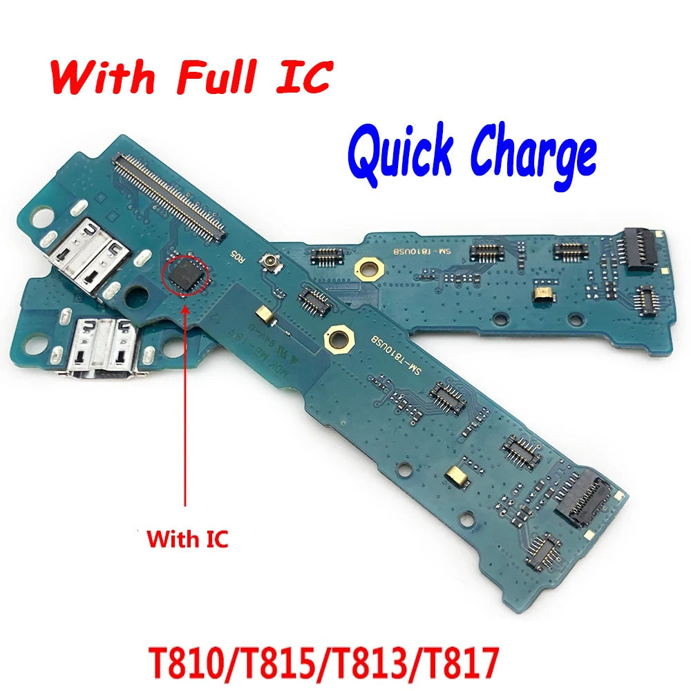 Фото Новая USB-плата для зарядки для Samsung Tab T810 T815 T813 T817 T590 T595 T830 T835, плата порта зарядки, гибкие детали №1