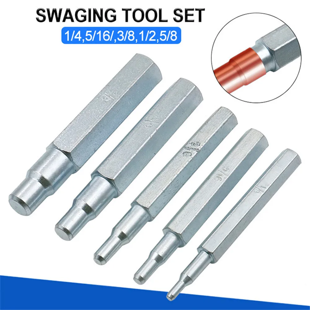 

5pcs CT-193 Copper Pipe Tube Expander Swaging Punch Tool 1/4",5/16",3/8",1/2",5/8" Imperial Swaging Punch Tool