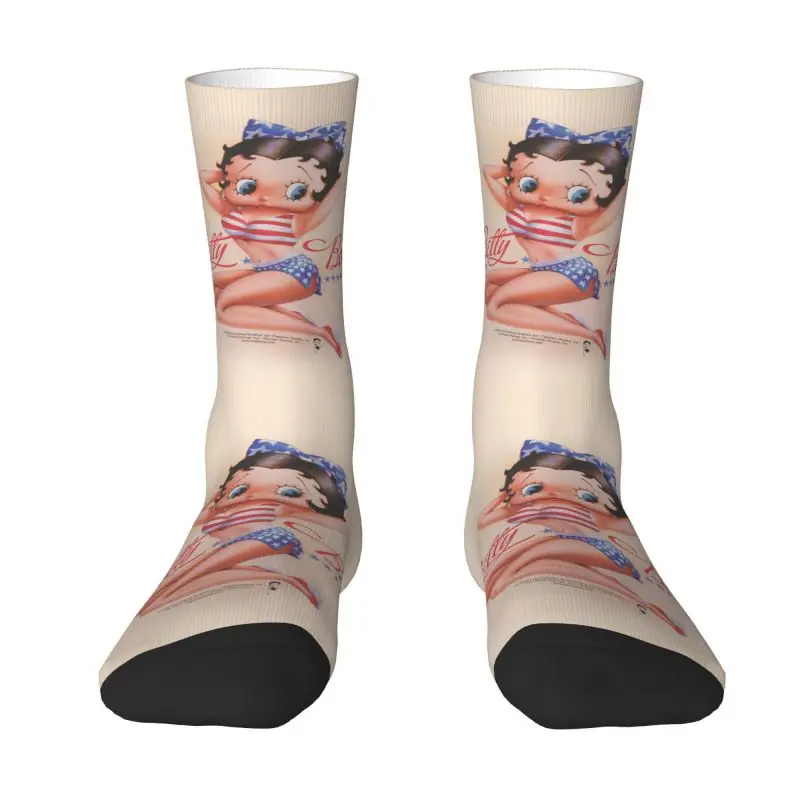 

Sexy Boop Bettys Fairy Men Women Crew Socks Unisex Fun Animated Character Spring Summer Autumn Winter Dress Socks