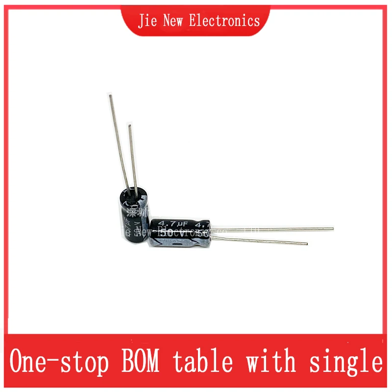 

50PCS 50V4.7UF 5*11MM 4.7UF 50V 5*11 Aluminum electrolytic capacitor