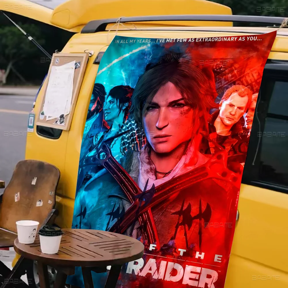 Коллекция серии Tomb Raider мультяшный флаг искусство научная фантастика домашний
