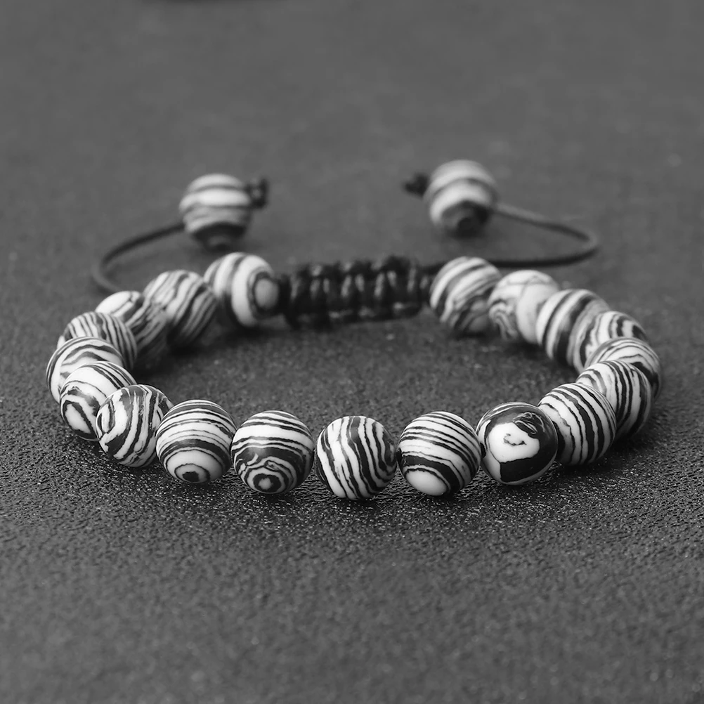 Новый красочный 8 мм малахитовый плетеный браслет для женщин и мужчин