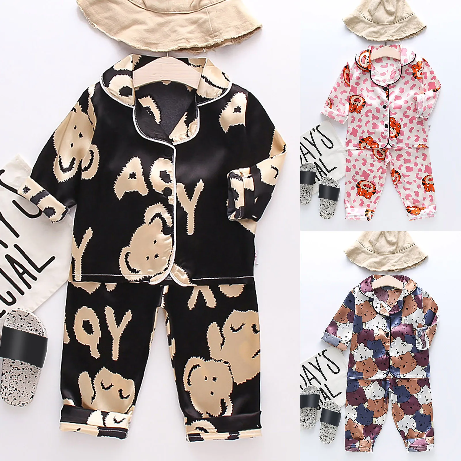 Домашняя одежда детский пижамный комплект костюм детская для маленьких