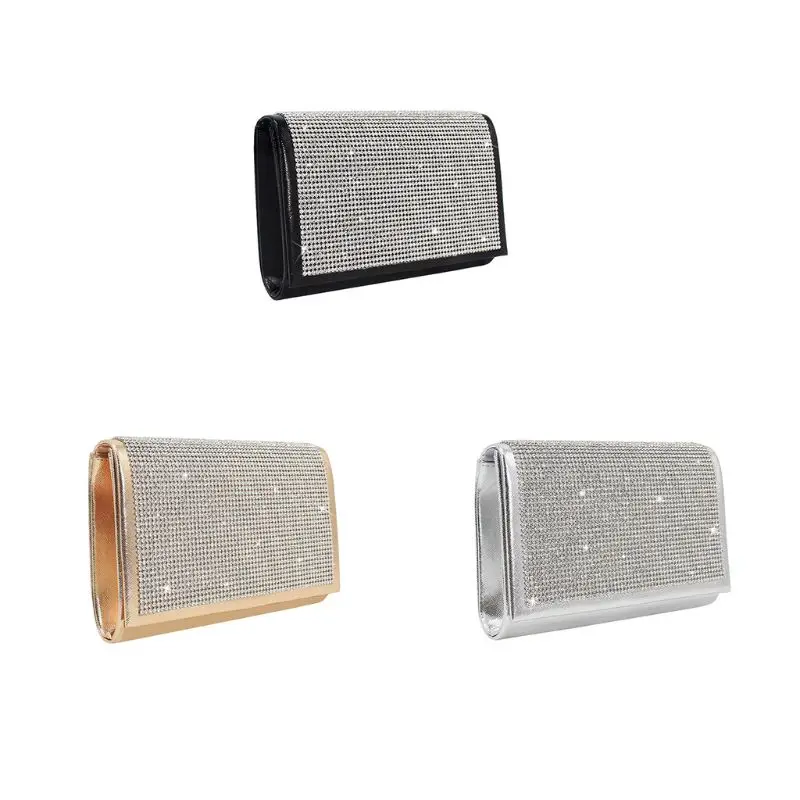 

Women Glitter Envelope Clutch Evening Handbag for Dinner Prom Wedding Party Chain Shoulder Bag