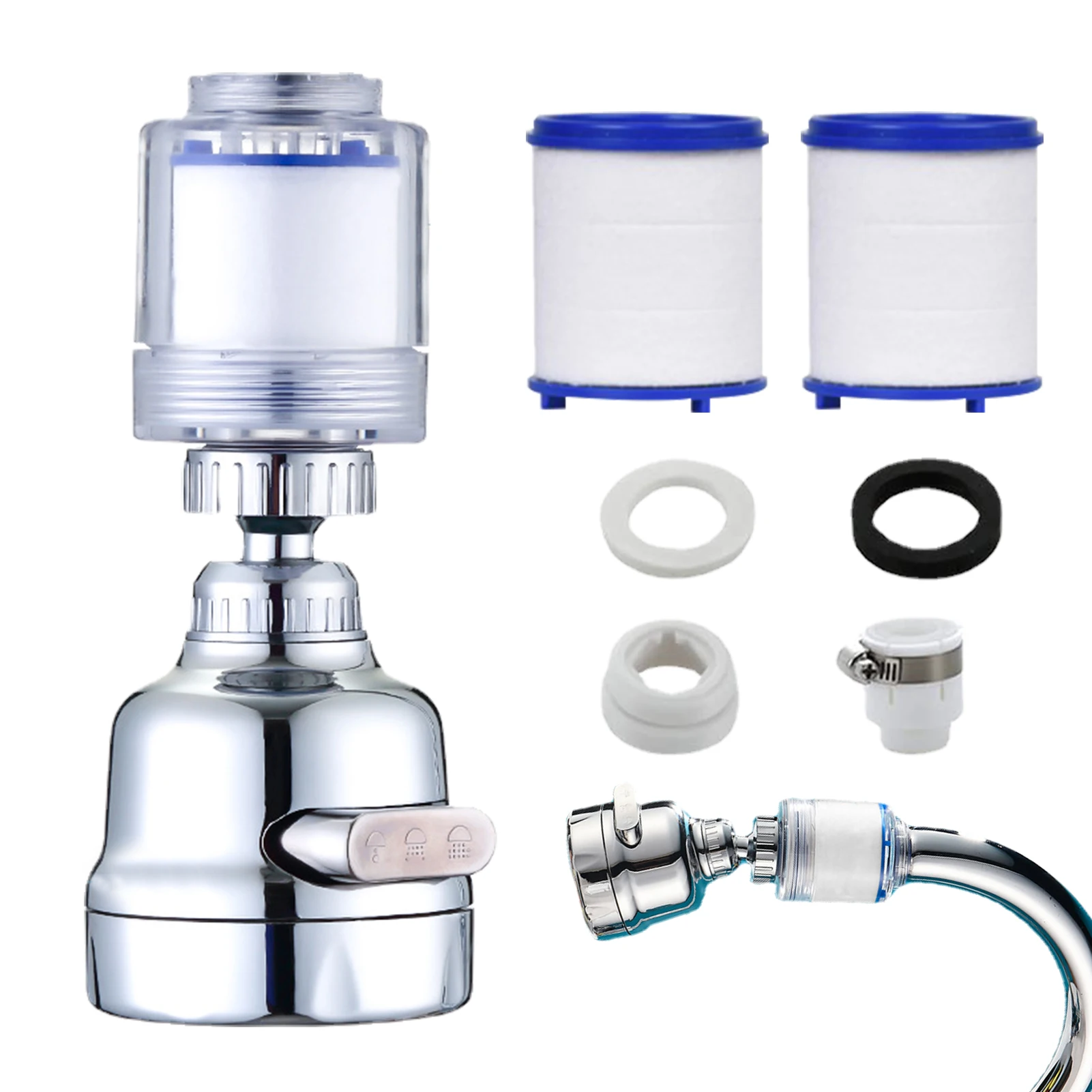 

Faucet Sprayer Attachment Movable Kitchen Faucet 360 Degree Rotatable Universal Faucet Filter Nozzle Splashproof Faucet.