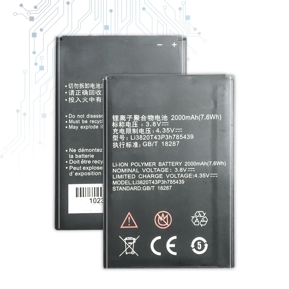 Высококачественный аккумулятор Li3820T43P3h785439 2000 мАч для телефона ZTE Blade L3 L 3