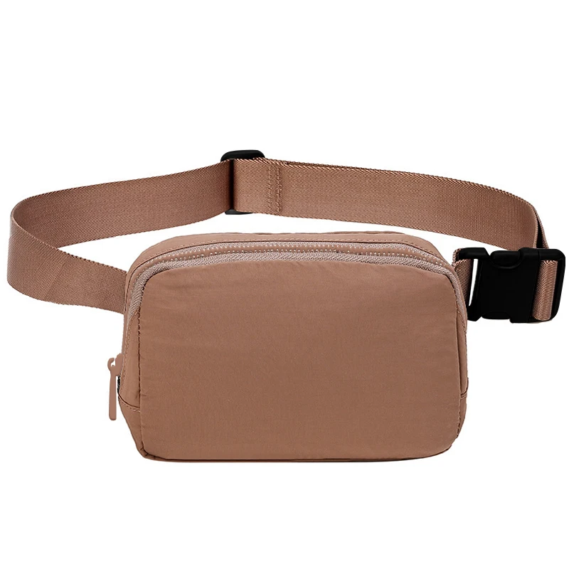 LULU Nylon Small Fanny Pack Women Casual Simple Waist Bags Outdoor Sports Gym Bag Fashion Versatile Travel Waterproof Hip Pouch