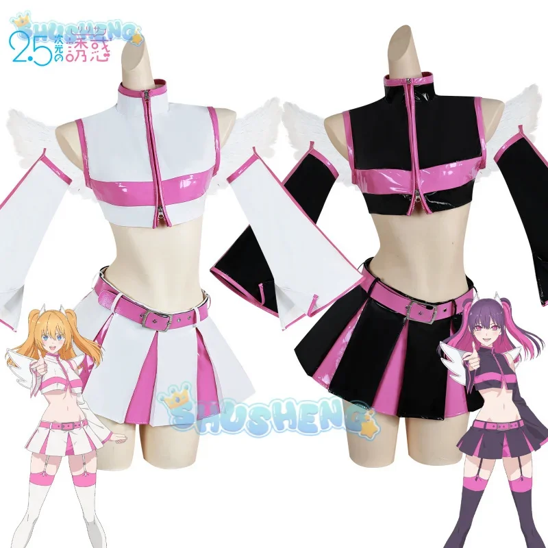 FC6Anime 2 5 Dimensional Seduction Lilysa Amano Liliel Miriella Косплей Костюм Парик Униформа Юбка Крылья