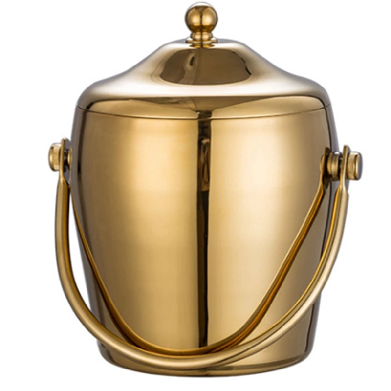 

Посуда для бара KTV, ведро для льда, креативное Двухслойное ведро для льда из нержавеющей стали, ведро для шампанского, ведро для льда для вина...