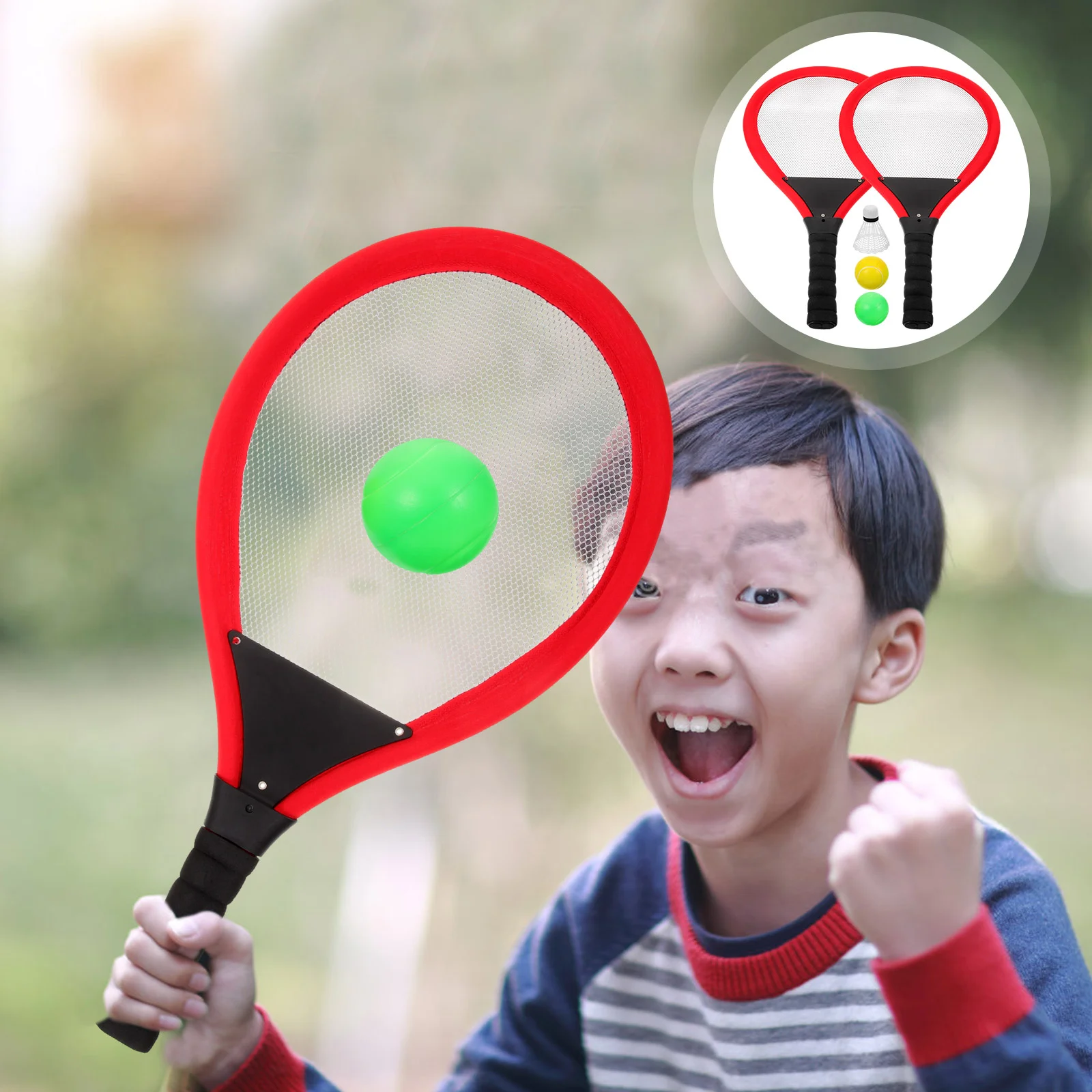 

1 Set of Outdoor Badminton Racket Interactive Badminton Tennis Toy Children Sports Ball Game Toy