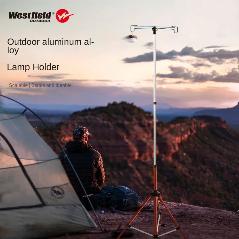 

Camping Light Bracket Camping Hook Light Pole Bracket Horse Lamp Aluminum Alloy Retractable Triangular Storage Rack