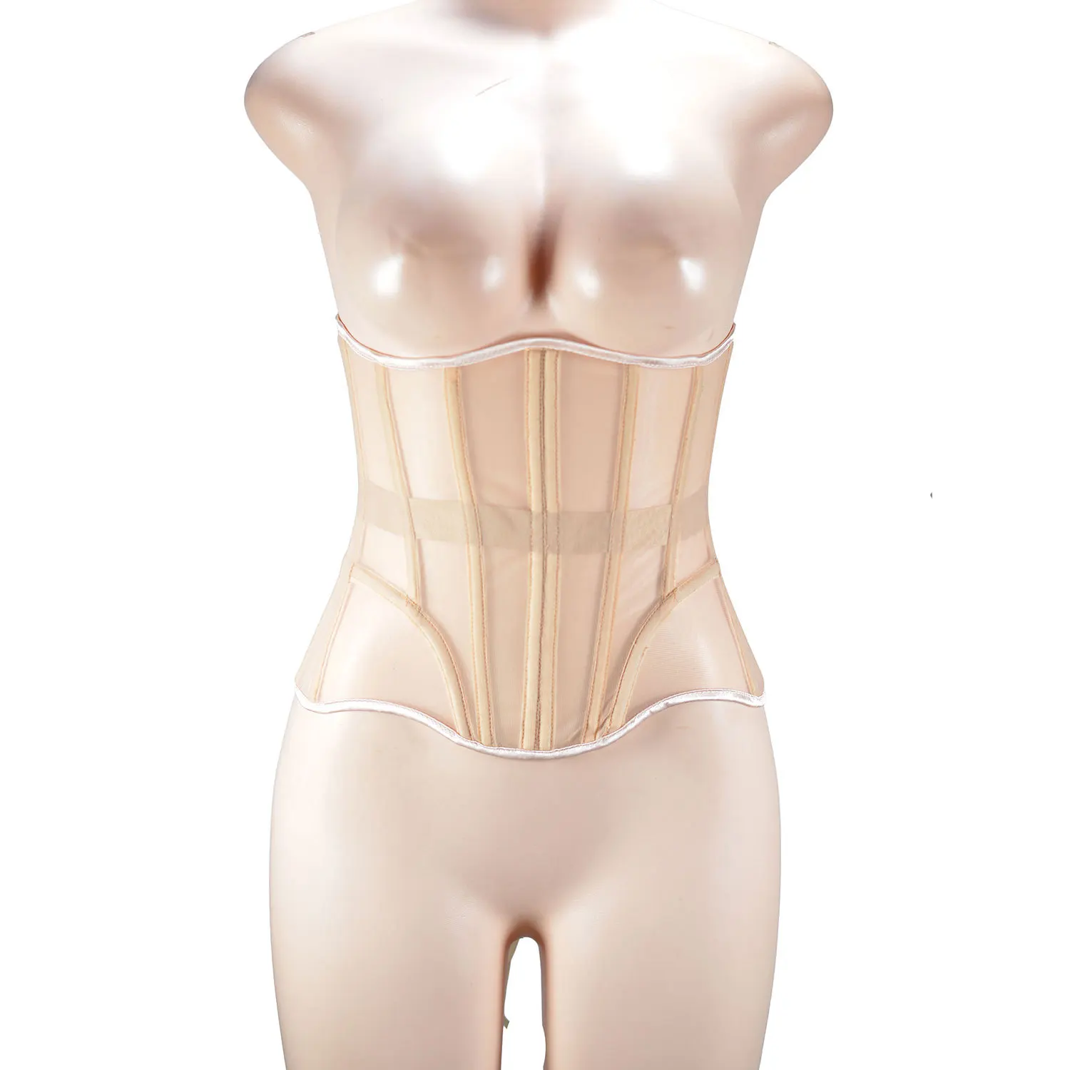 

Women's Underbust Corser Crops Waist Slimmer Tummy Control Shapewear Thin Mesh Breathable Beige Bustiers Body Shaper For Dresses