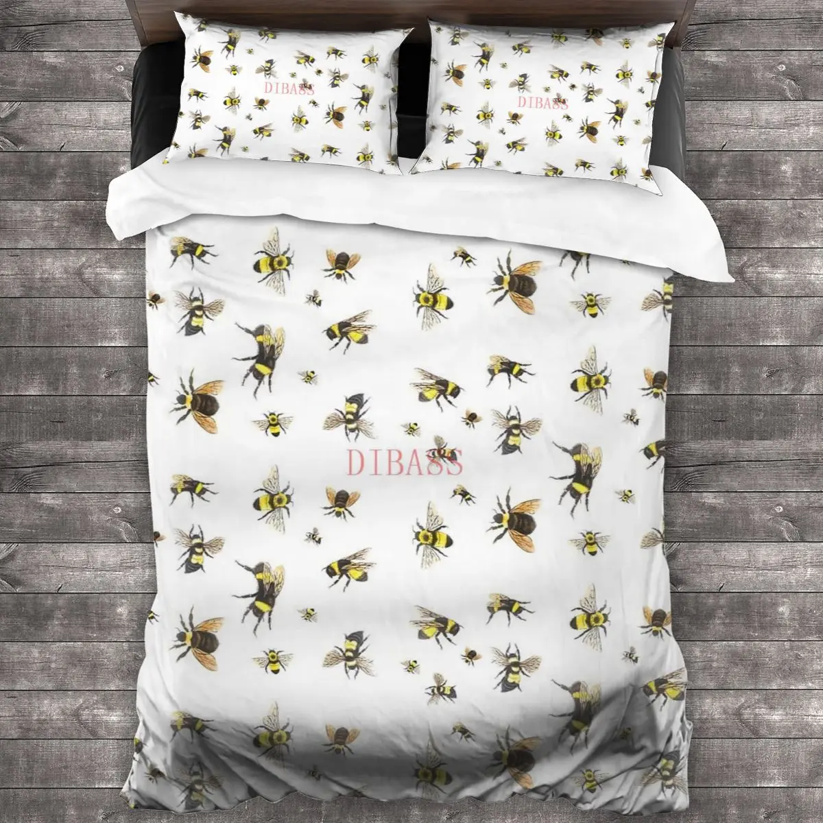 

Bumble Bees Soft Microfiber Comforter Set with 2 Pillowcase, Quilt Cover With Zipper Closure King Size Comforter Cover