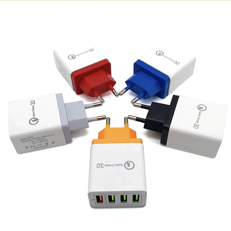 Фото USB-зарядное устройство с вилкой Стандарта ЕС/США/Великобритании для быстрой зарядки 3,0, подходит для планшетов, стандартных адаптеров, портативных настенных зарядных устройств, №2