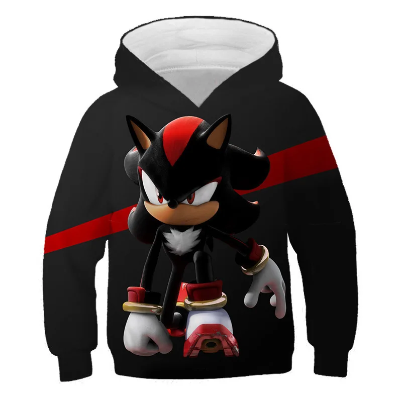 

Boys Girls Sonic Hoodies Long Sleeves Cartoon Sweatshirt Baby Children Clothing Autumn Pullovers 1-16 Years Kids Street Wear