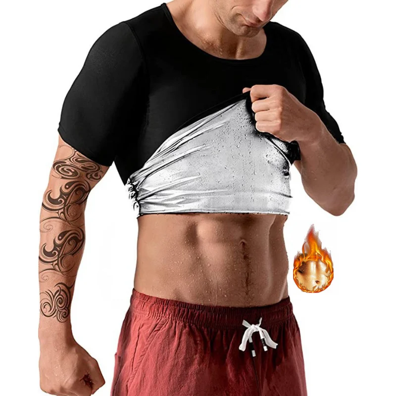 

Мужской корсет с коротким рукавом и круглым вырезом