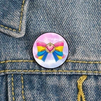 pan pride power printed pin custom brooches shirt lapel teacher tote bag backpacks badge cartoon gift brooches pins for women