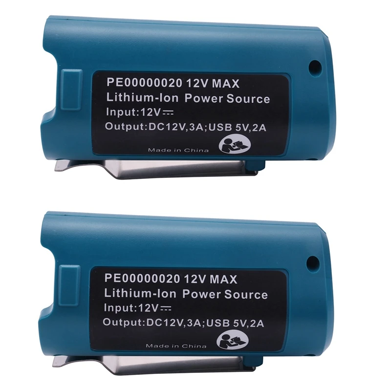 

2X USB Power Source For Makita Pe00000020 Heated Jackets Charger Adapter Converter 10.8V/12V Lithium-Ion Bl1013 Bl1014