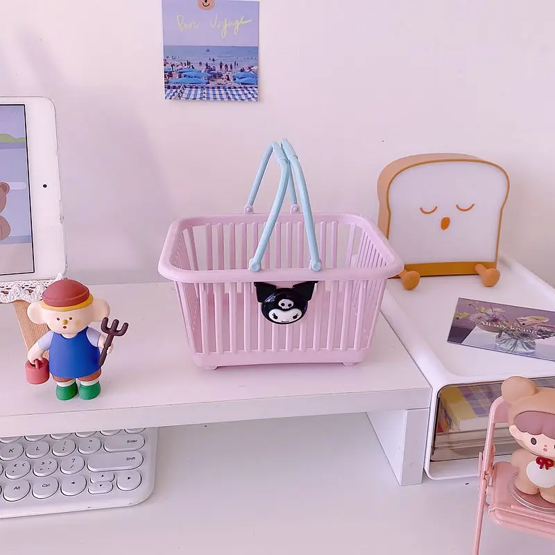 Kawaii Sanrioed Kuromi Cinnamoroll My Melody пластиковая коробка для хранения корзина аниме милая