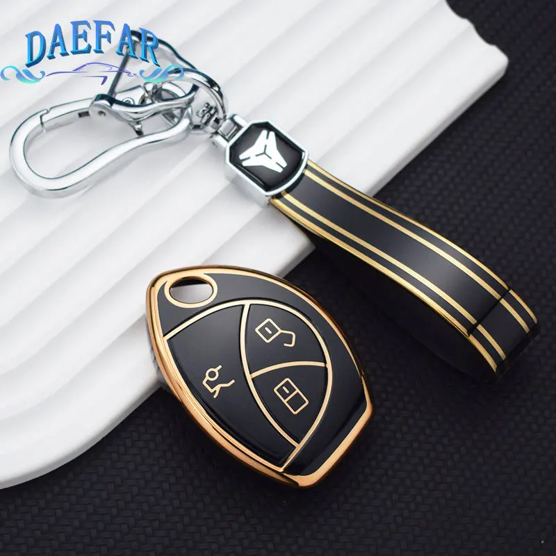 

2 3 Buttons Gold Edge TPU Car Shell Alarm Cobra for Renault Logan for Toyota Malaysia Truguard VG Remote Key Cover Case Holder