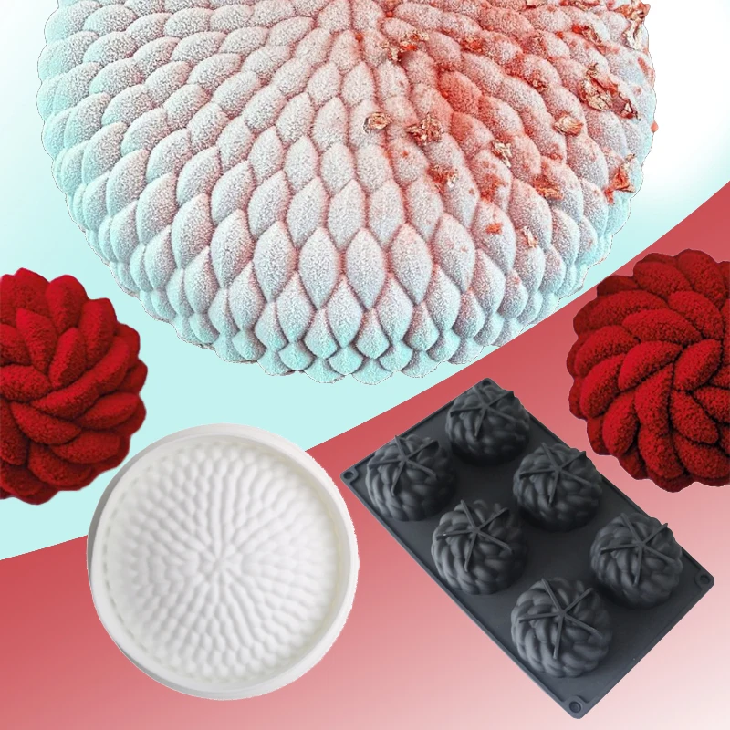 

Силиконовые формы для торта Meibum, форма футона и цветочный дизайн Санта-Ана, форма для мусса, инструменты для выпечки, кухонные формы для выпе...