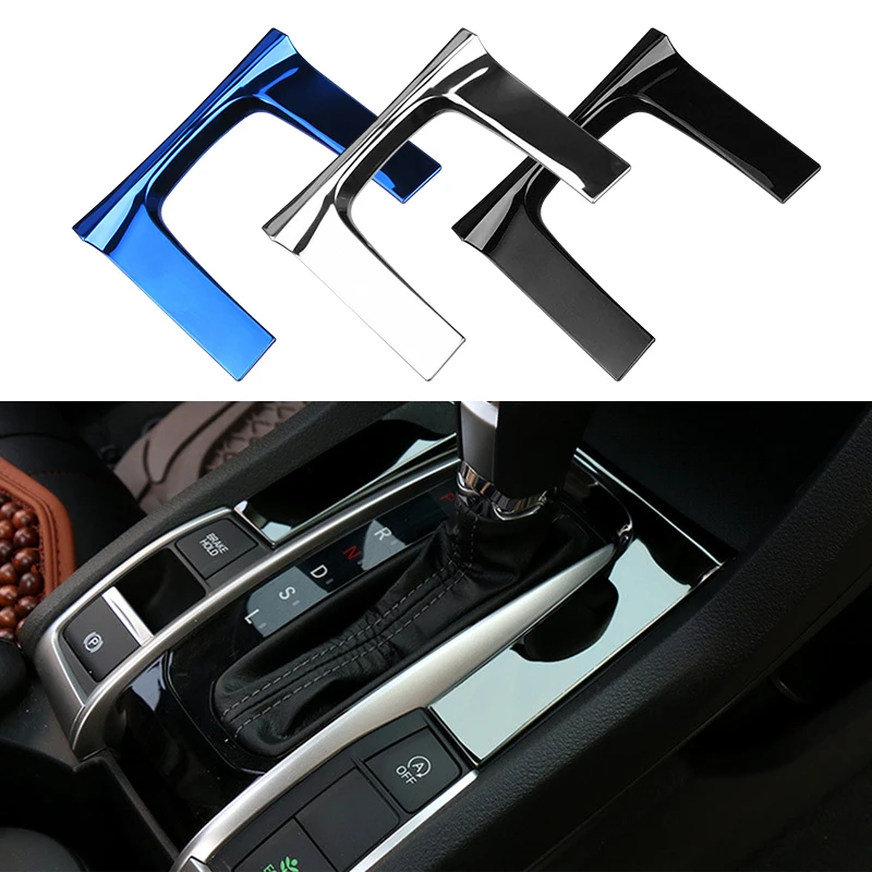 

1Pcs AT Panel Decorative Frame Trim Stickers Car Interior Accessories For Honda CIVIC 2016 2017 2018 2019 2020 AT Panel Covers