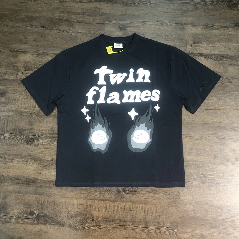 Frog Drift Broken 1:1 Уличная футболка с принтом из пеноматериала Повседневные винтажные