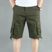 dropshippingsummer men classic tactical shorts multi pockets zipper flying shorts mid rise solid color straight cargo shorts