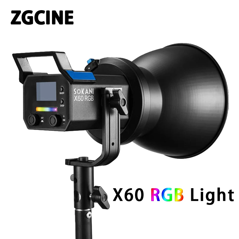 

ZGCINE Sokani X60 RGB LED Video Light 80W Bi-Color 2800k-10000K APP Controlled Studio Photographic Lighting Equipment