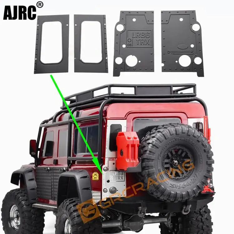 

For Trax 1/10 Rc Car Trx4 Defender Metal Decorative Plate On Both Sides Of The Rear Baffle Simulation Rivet Metal Sticker