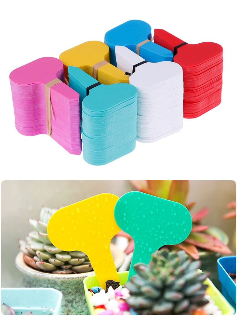 

100PCS Outdoor Plant Label Waterproof Plastic Plant T-Type Tags Nursery Garden Markers Sorting Sign For Herbs Flowers Vegetable