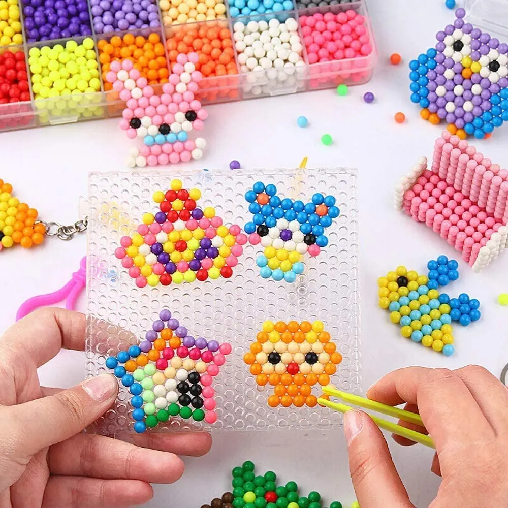 

1000 Pcs/box DIY Water Spray Magic Beads Crystal Beads Puzzle Craft Kit Gift Variety Bean Toys Puzzles for Children Toys