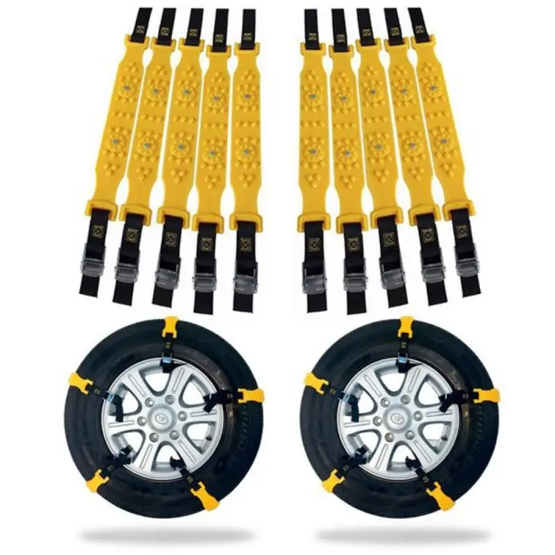 

1/10sets Car Tyre Winter Roadway Safety Tire Snow Adjustable Anti-skid Safety Double Snap Skid Wheel TPU Chains