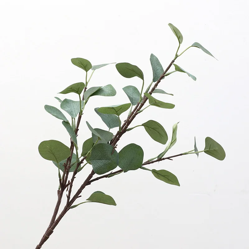 Ветка из искусственных листьев Ретро зеленый шелковый лист эвкалипта для