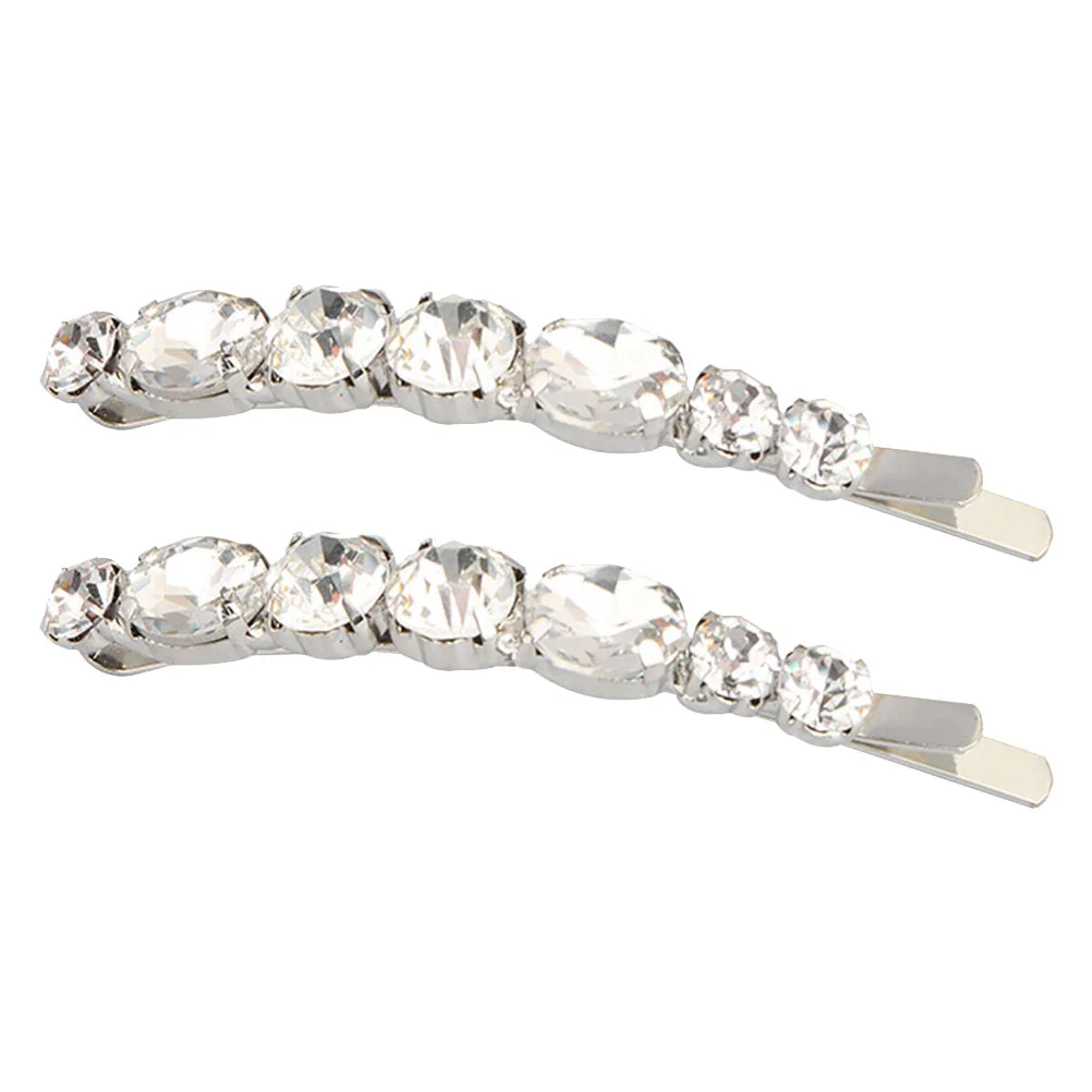 

2 Pcs Women Barrettes Hair Accessories Temperament Rhinestone Headpiece Girls